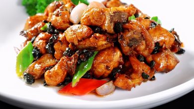 Kuře s černými fazolemi (Dou Chi Ji Ding)